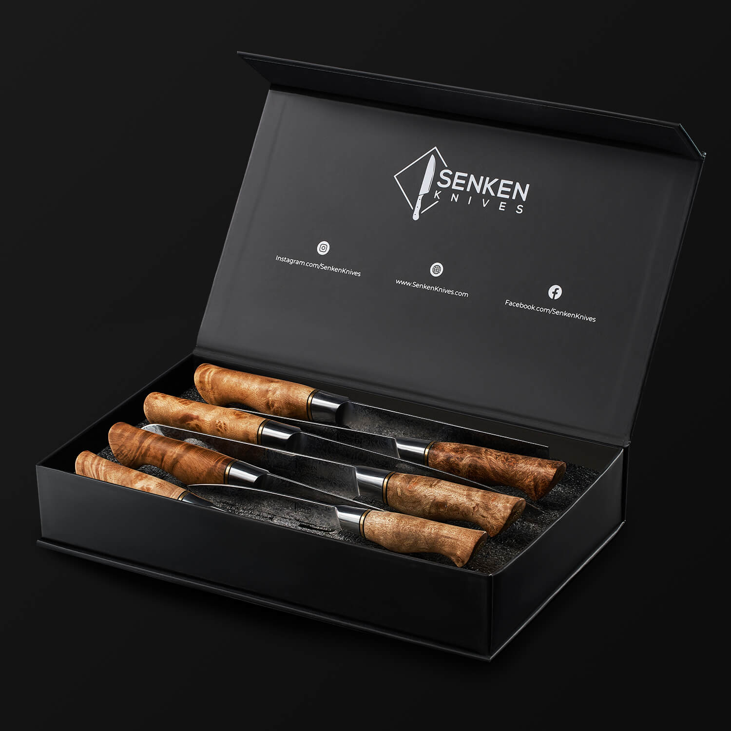 Dynasty Japanese Damascus Knife Set Sycamore Wood Handles Image 8