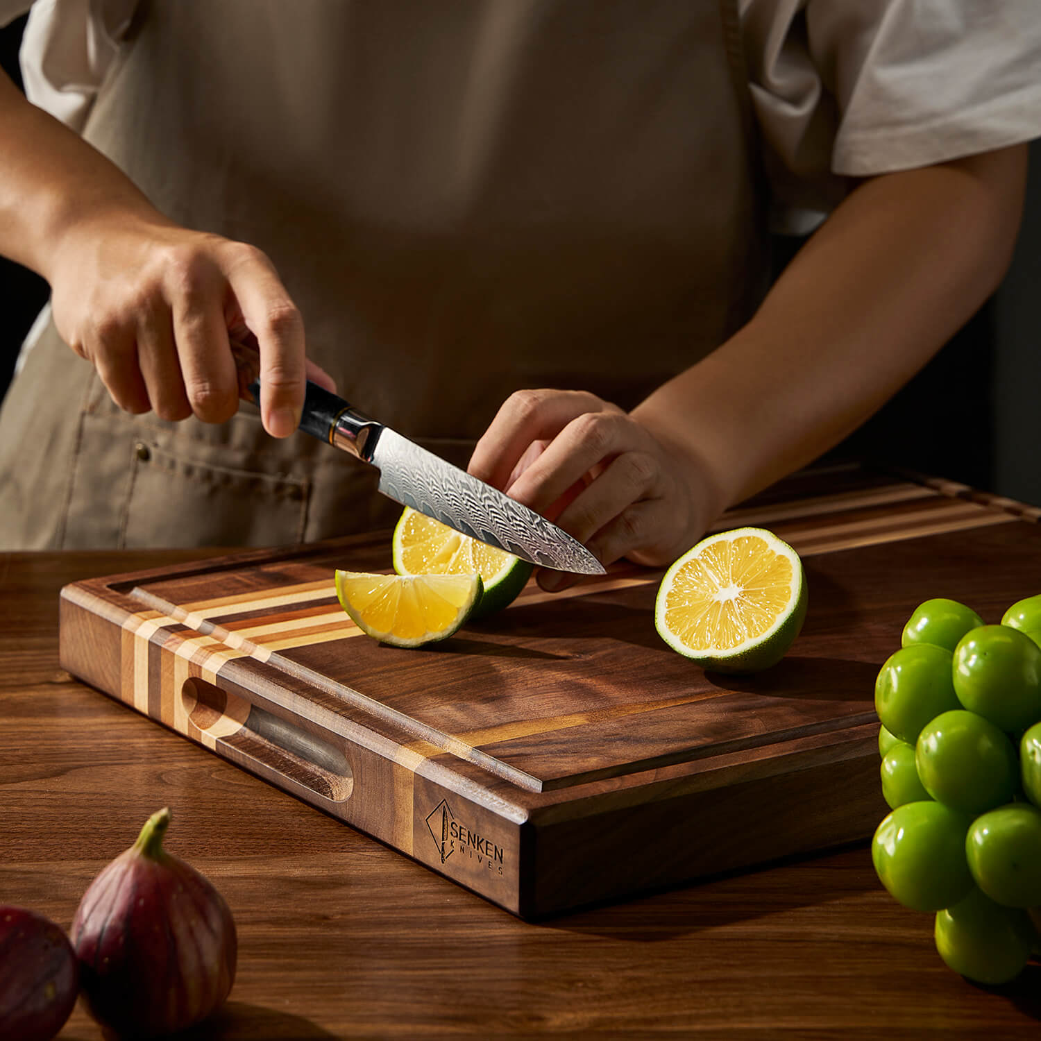 Black Tsunami 5 Inch Utility Knife Cutting Lime