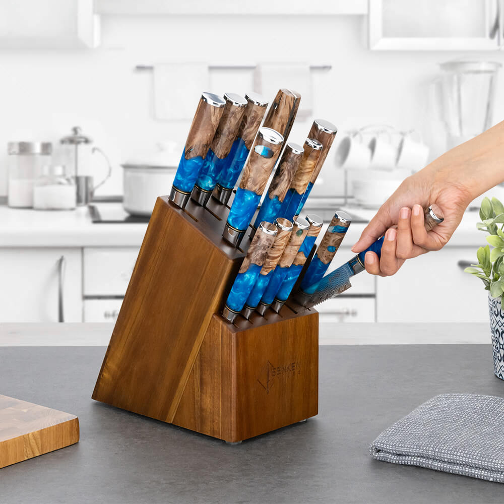 Tsunami Knife Block with Tsunami Knives in it