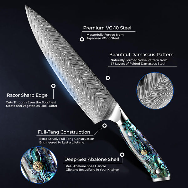  Chef Knife 13 Inches Damascus Blade Lasts a Lifetime
