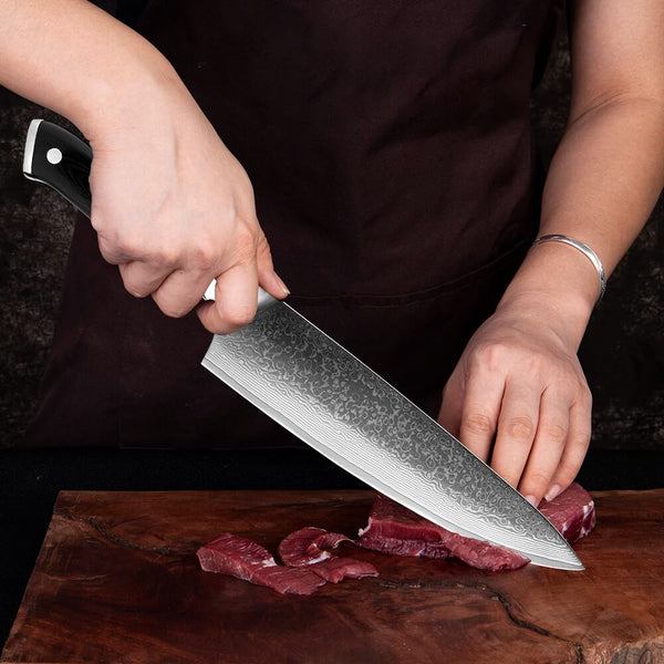 Shujin Gyuto Damascus Knife, Damascus Steel Chef Knife