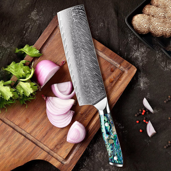 Umi Japanese VG10 Damascus Steel 3.5 Paring Knife - Abalone Shell H –  Senken Knives