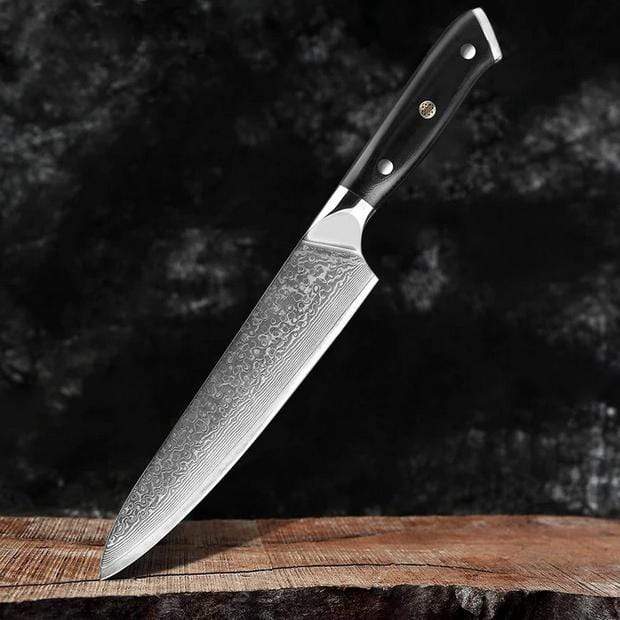 "Shogun" Collection - Japanese Damascus Steel Knife Set Senken Knives 8" Chef's Knife 