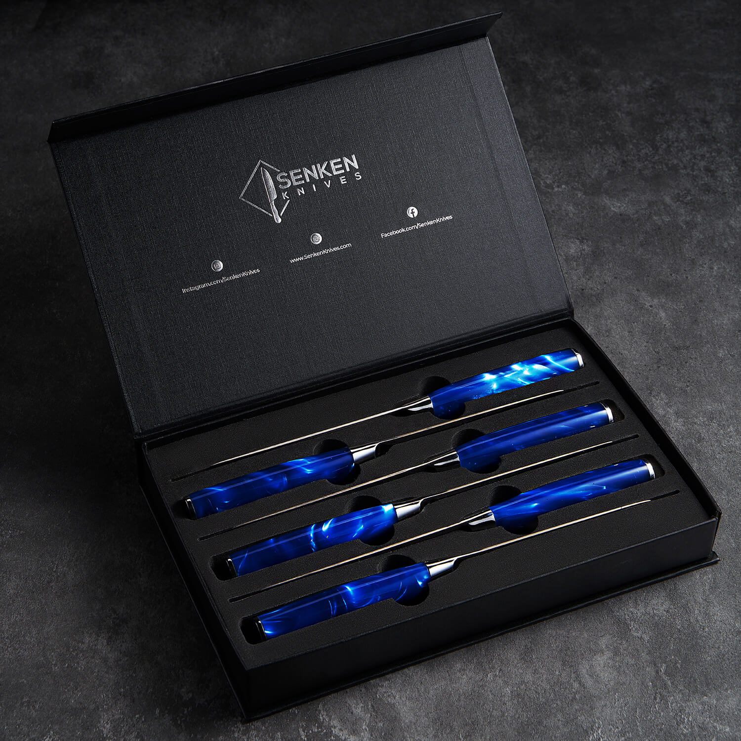 Blue Steak Knife Set Gift Box