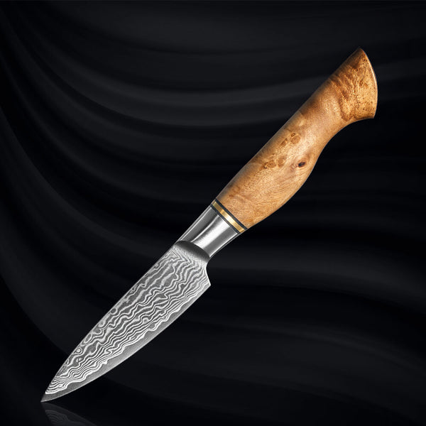 Dynasty Damascus Steel Paring Knife Japanese VG10 67-Layer Steel Senken Knives Sycamore Wood Handle