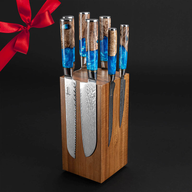 Rotating Magnetic Knife Block by Senken Knives Gift Set