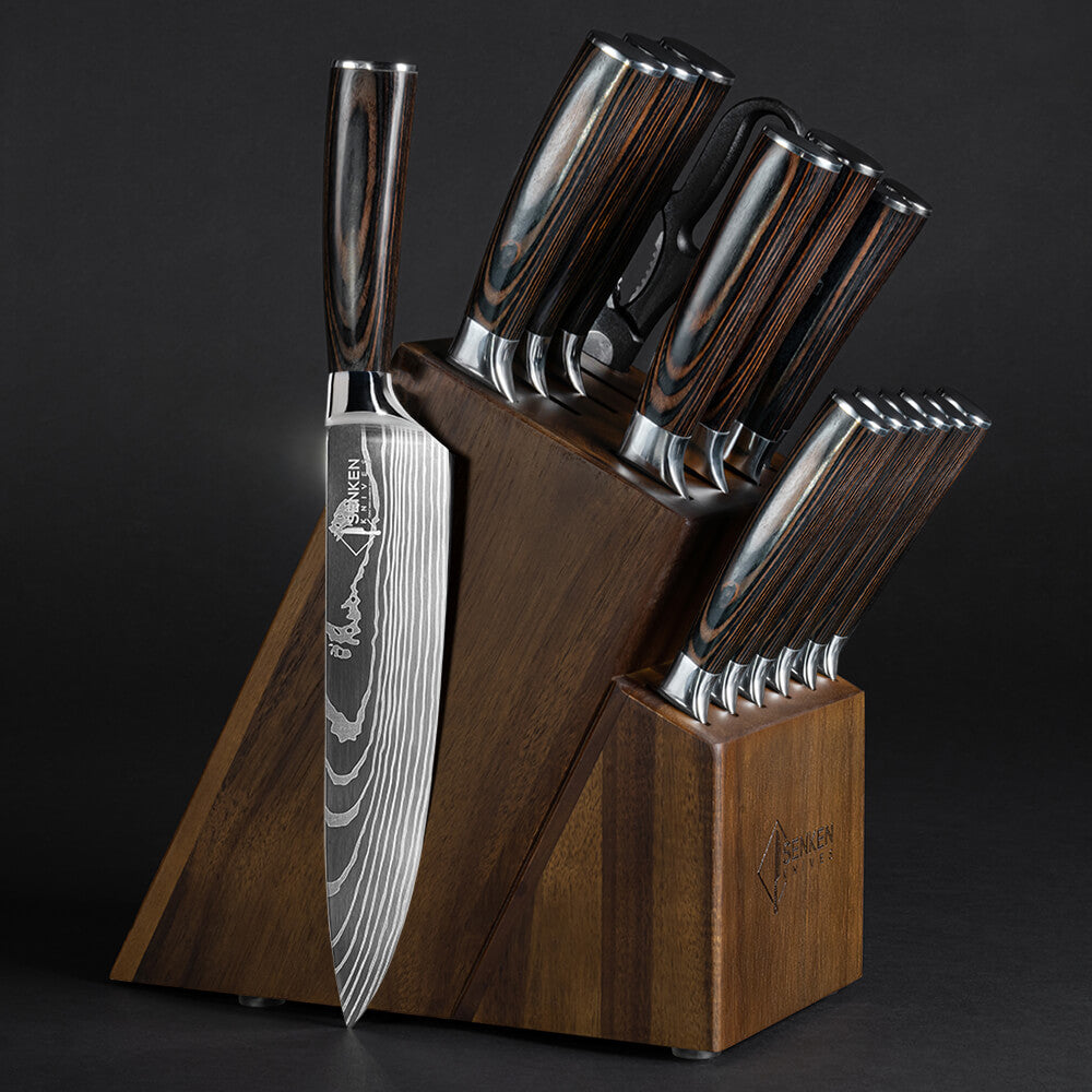 9-Piece Modern Knife Set with Sharpener - IMARKU