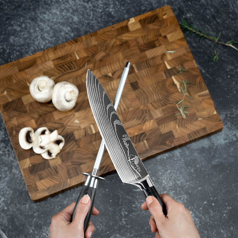 HEZHEN Sharpener Rod Knife Sharpener High-carbon Steel Emery Kitchen t –  HEZHEN CUTLERY
