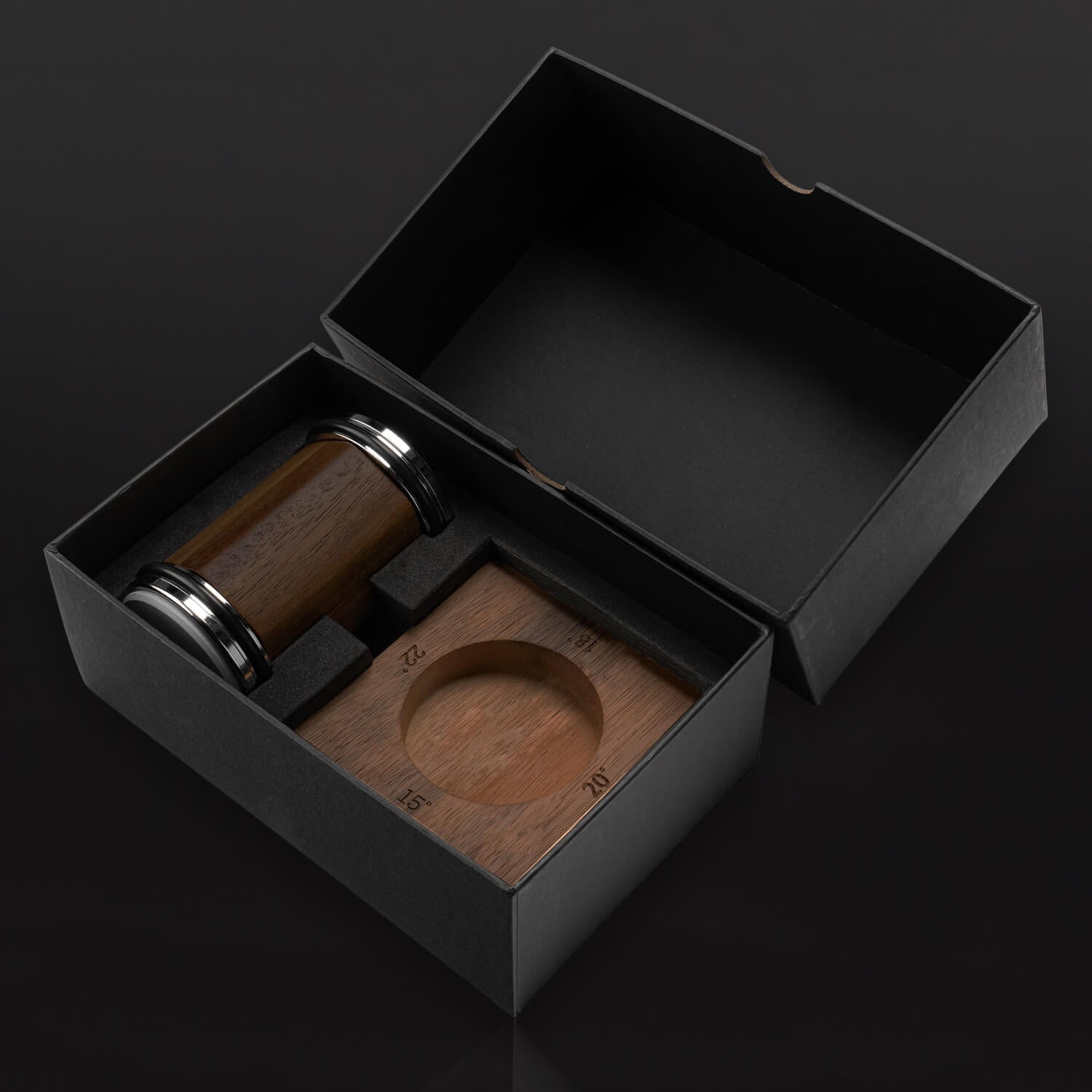 Rolling Knife Sharpener with Magnetic Base 4 Angles 15 18 20 22 Degrees Dark Wood Gift Box Dark BG