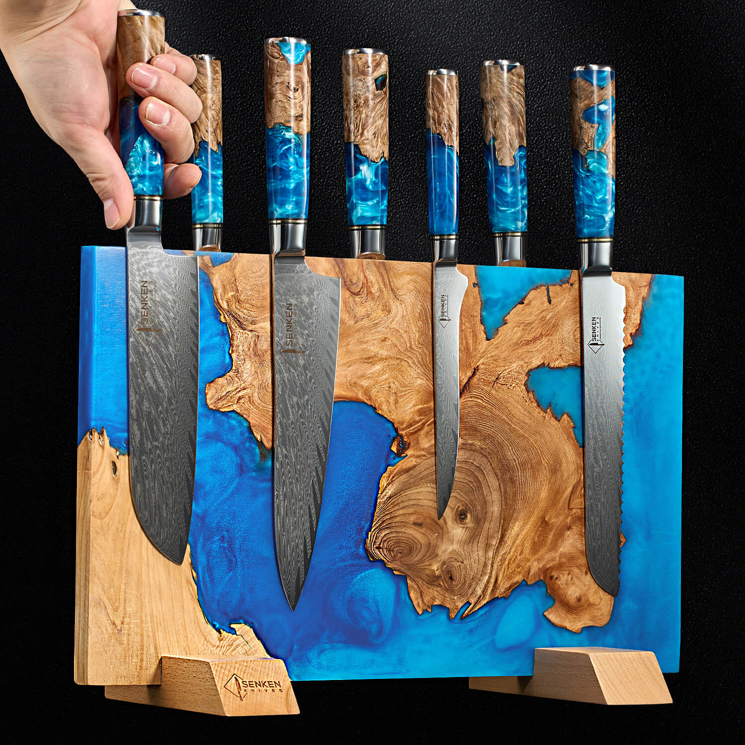 "Tsunami" Extra Large Magnetic Knife Block - Holds Up To 16 Knives - B ...