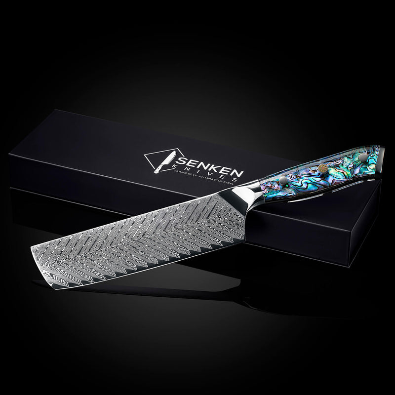 Damascus Nakiri Cleaver Knife Japanese Steel Cutting Meat Luxury Gift Box Image