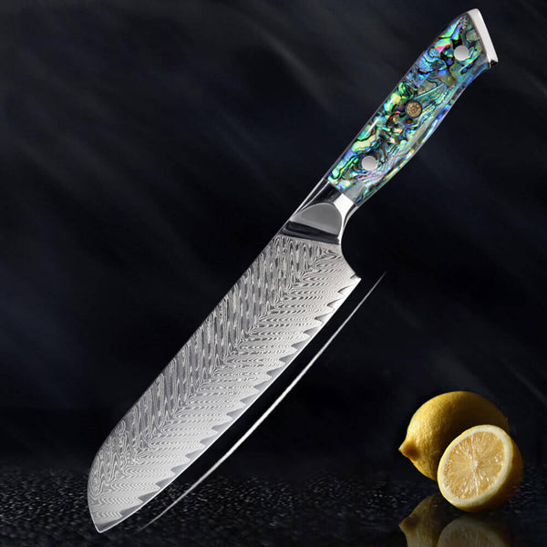 KD 5 inch Santoku Knife Damascus Steel Blade Kitchen Chef's Knives – Knife  Depot Co.