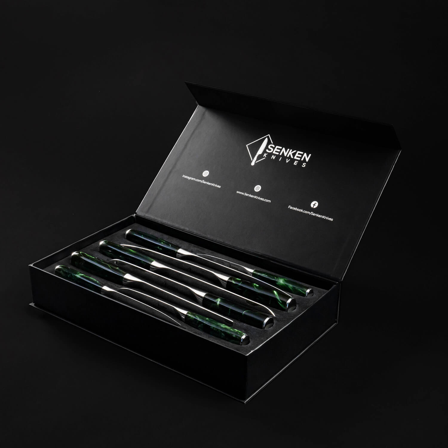 Wasabi 16-Piece Japanese Knife Block Set — Green Resin | Senken Knives