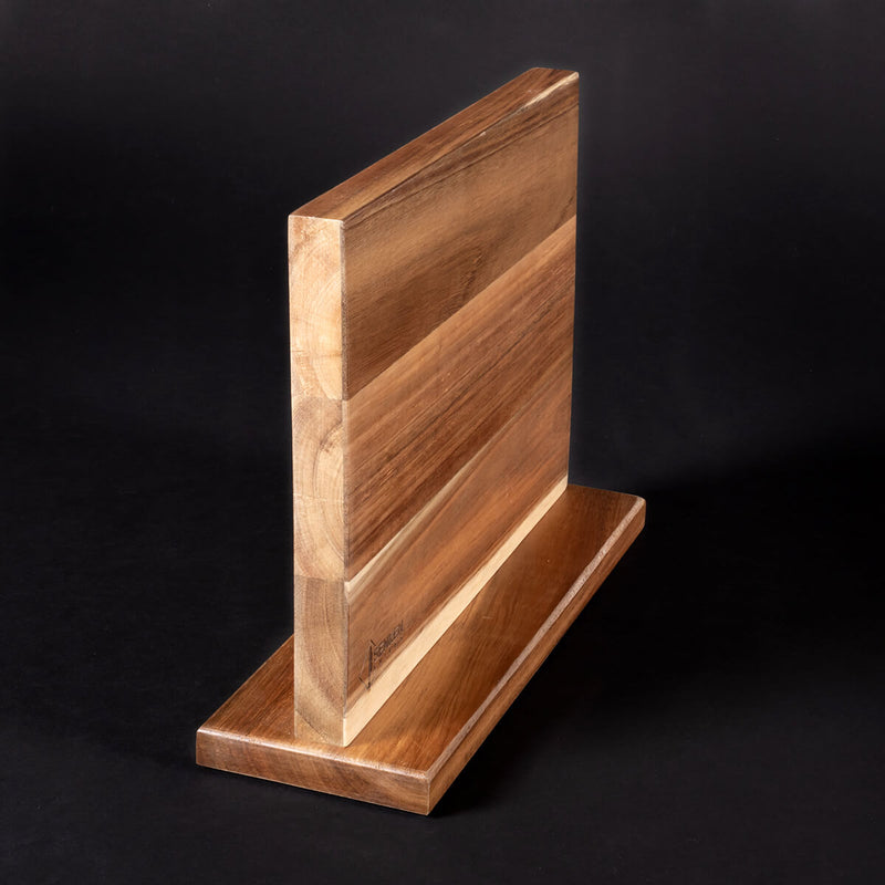 Acacia Wood Magnetic Knife Block Double Sided Senken Side View