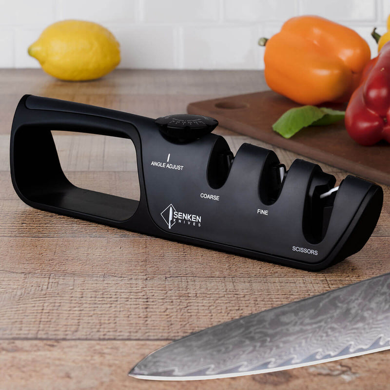 4 in 1 Knife Sharpener Adjustable Kitchen Blade and Scissors Sharpening Tool, Professional Chef's Kitchen Knife Accessories, Manual Handheld Knife