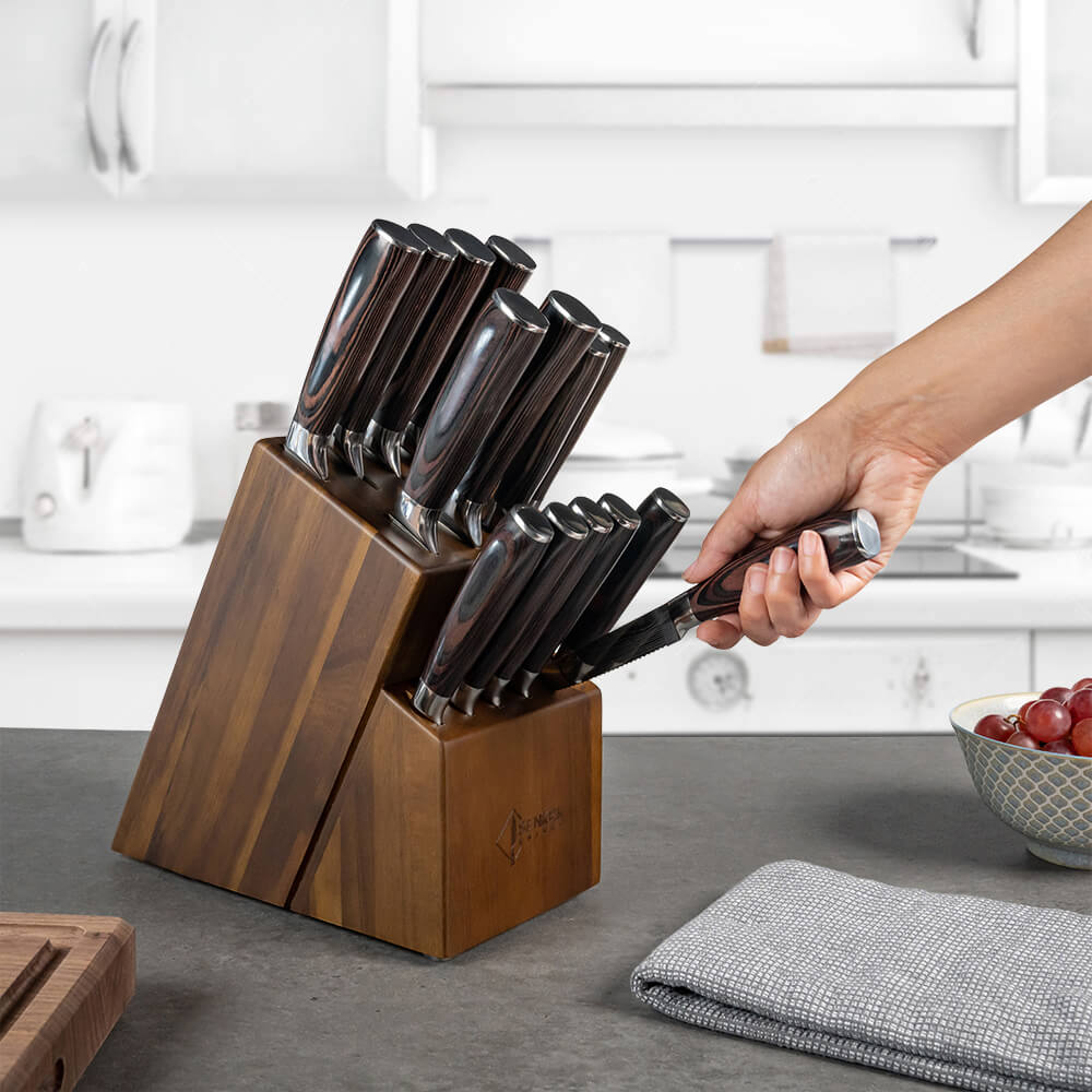 Imperial 16-Piece Japanese Knife Block Set — High-Carbon Steel with Sm