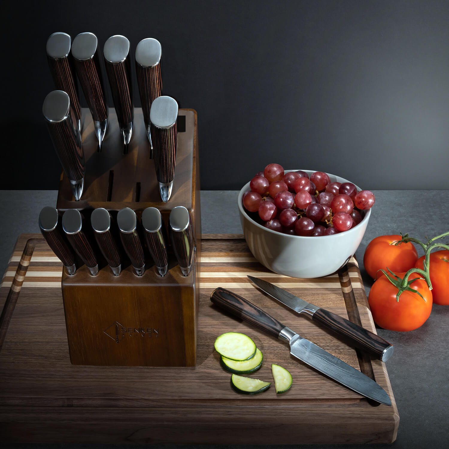 "Imperial" 16Piece Japanese Knife Block Set Senken Knives