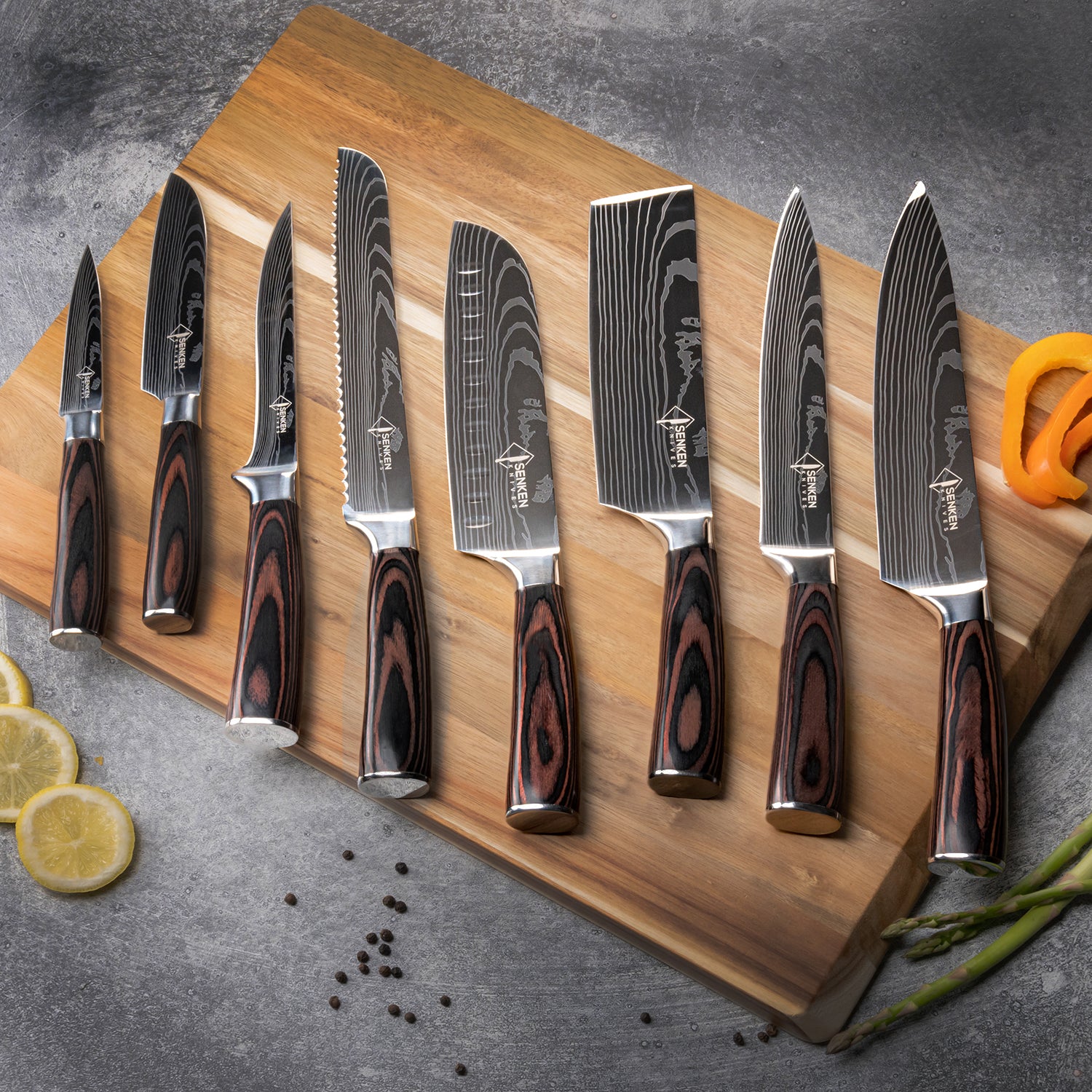 "Imperial" 16Piece Japanese Knife Block Set Senken Knives