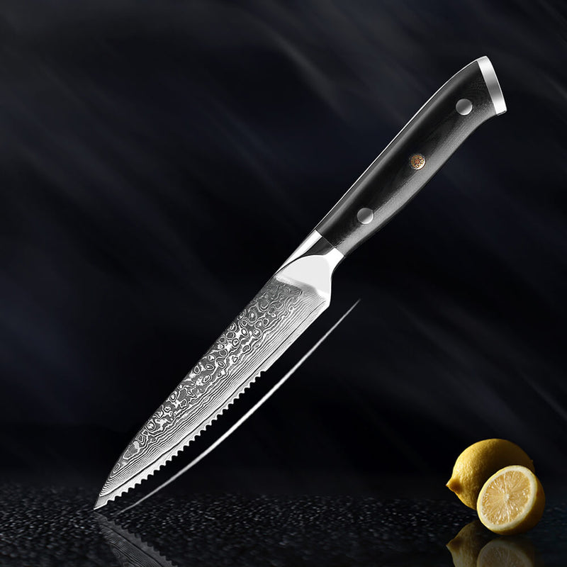 Shogun Japanese Damascus Steel Steak Knife G10 Full Tang Handle
