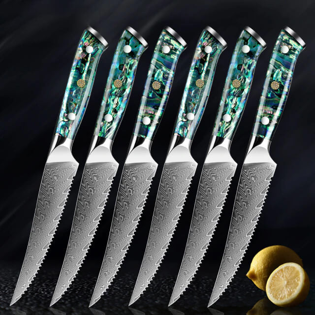Christmas Gift Handmade Damascus Steel Chef Knife Set6 Piece