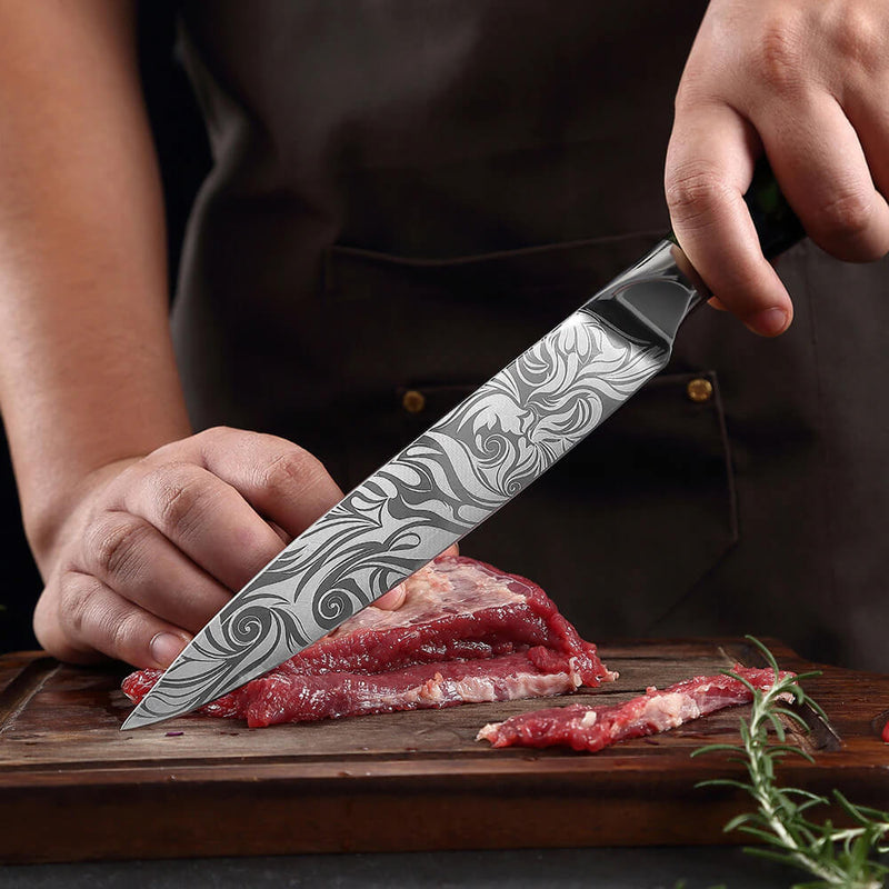 Wasabi 8 Inch Engraved Carving Knife