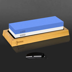 Whetstone 1000 6000 grit with angle guide and bamboo holder