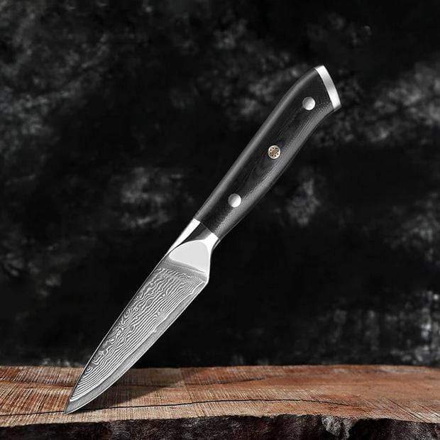 "Shogun" Collection - Japanese Damascus Steel Knife Set Senken Knives 3.5" Paring Knife 