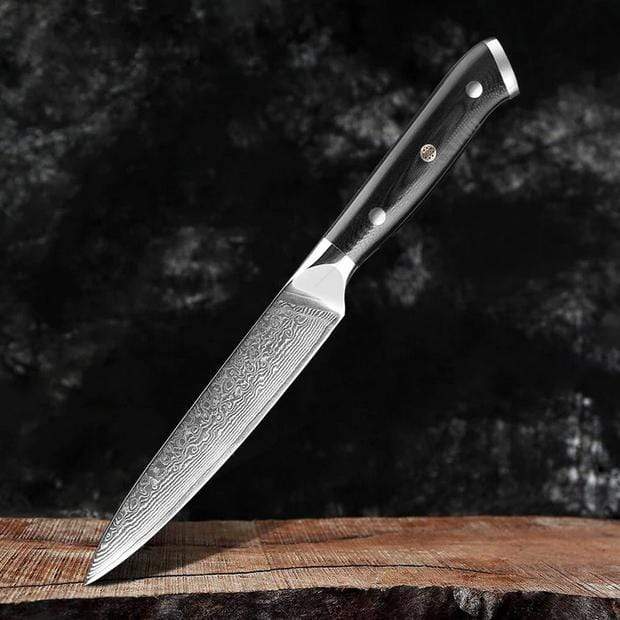 "Shogun" Collection - Japanese Damascus Steel Knife Set Senken Knives 5" Utility Knife 